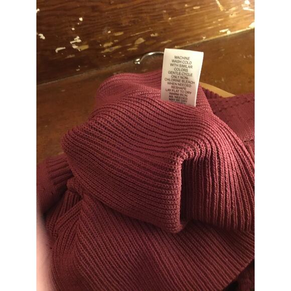 Torn by Ronny Kobo mauve Kimberly pointelle textured knit peplum Top NWT Sz S - Picture 7 of 7